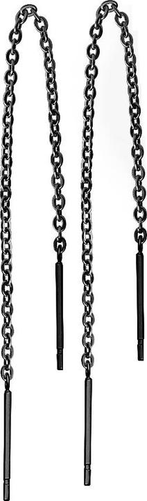 Star Piercing Ohrstecker mit freifallende Kette schwarz (ohne Messing, Chirurgenstahl 316L)