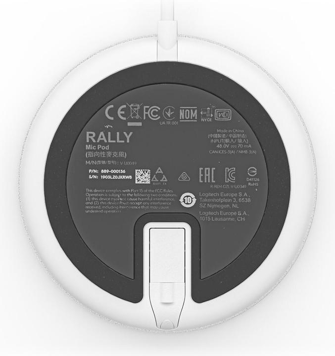 Productafbeelding Logitech Rally Mic Pod accessoire voor de Rally Ultra-HD ConferenceCam - OFF-WHITE - WW
