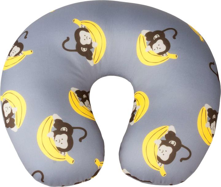 KidsExperts Nackenrolle Monkey ab 5 Jahre grau/gelb (Kopf- & Nackenkissen)