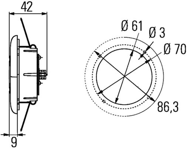 Image du produit Hella Luminaire d'intérieur SpotLED vissé montage transparent