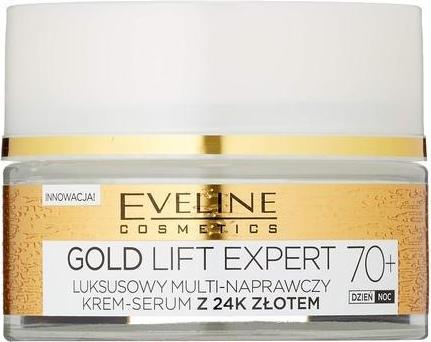 Actual product image Eveline Gold Lift Expert 70+ Multi repair Day & Night Cream Serum 50ml (50 ml)
