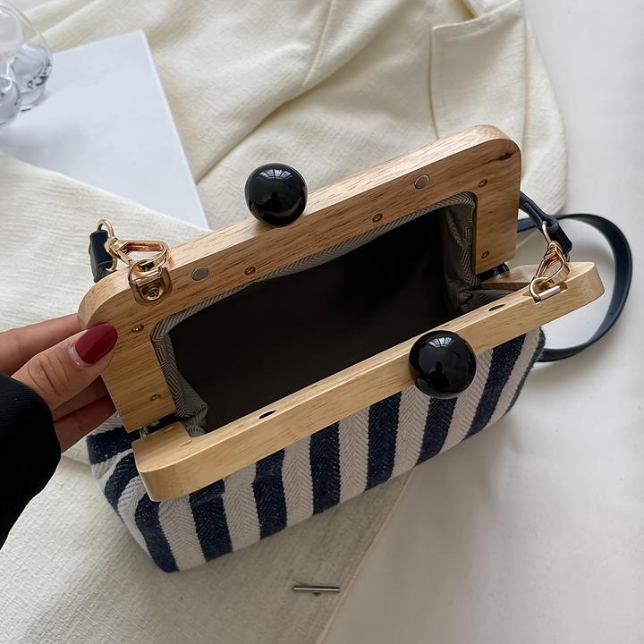 Immagine prodotto Only-Bags.Store Pochette da donna per feste serali, borsa a tracolla con motivo a righe, moda di design
