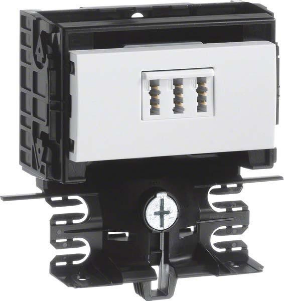 Produktbild Hager TEH SL200559459016 GerÃ¤tetrÃ¤ger-Technikteil Telefonanschluss TAE 3x6 NFN SL 20x5 (2 cm)
