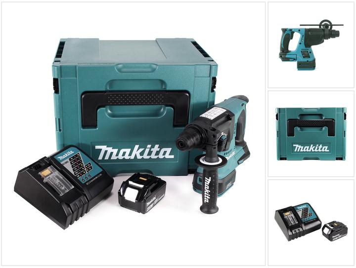 Actual product image Makita DHR 242 RM1J Cordless hammer drill 18V 2.0J SDS-plus Brushless + 1x rechargeable battery 4.0Ah + (Rechargeable battery operated)