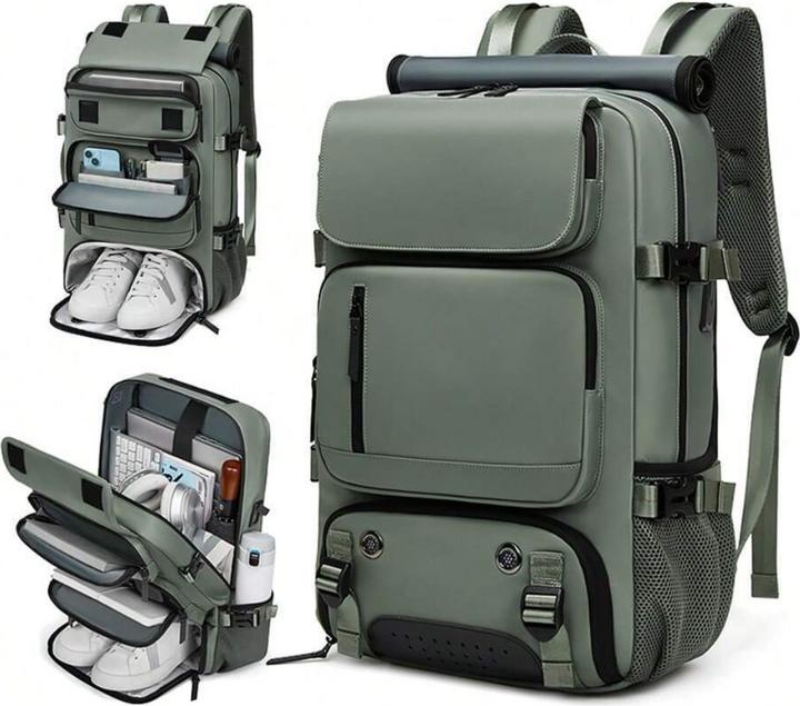 Produktbild Only-Bags.Store Wasserdicht 40.64 Cm Business Laptop Rucksack, Reise-Rucksack mit separater Schuhtasche, Outdoor