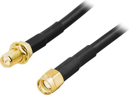 Produktbild LevelOne Wentronic Goobay WLAN Antennenverlängerungskabel, Schwarz, 3 m (Antennenkabel)