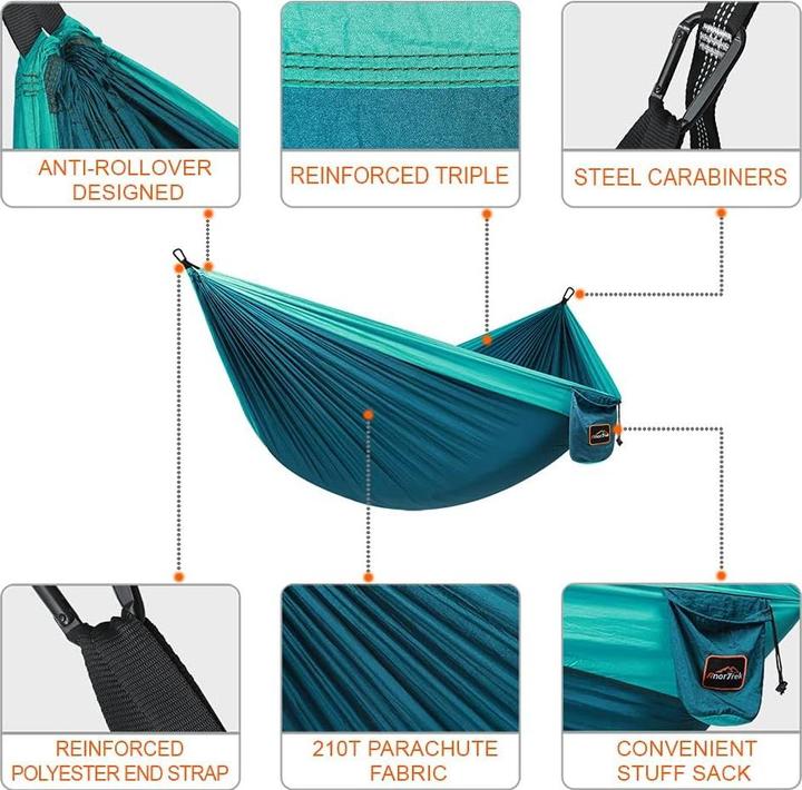Produktbild AnorTrek Camping Hängematte mit Baumgurten (230 kg)