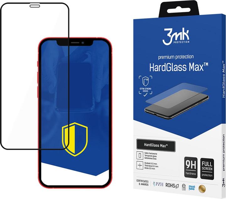 3MK Hardglass Max Privacy Blickschutz Folie (1 Stück, Realme 12 Pro+, Apple iPhone 12)