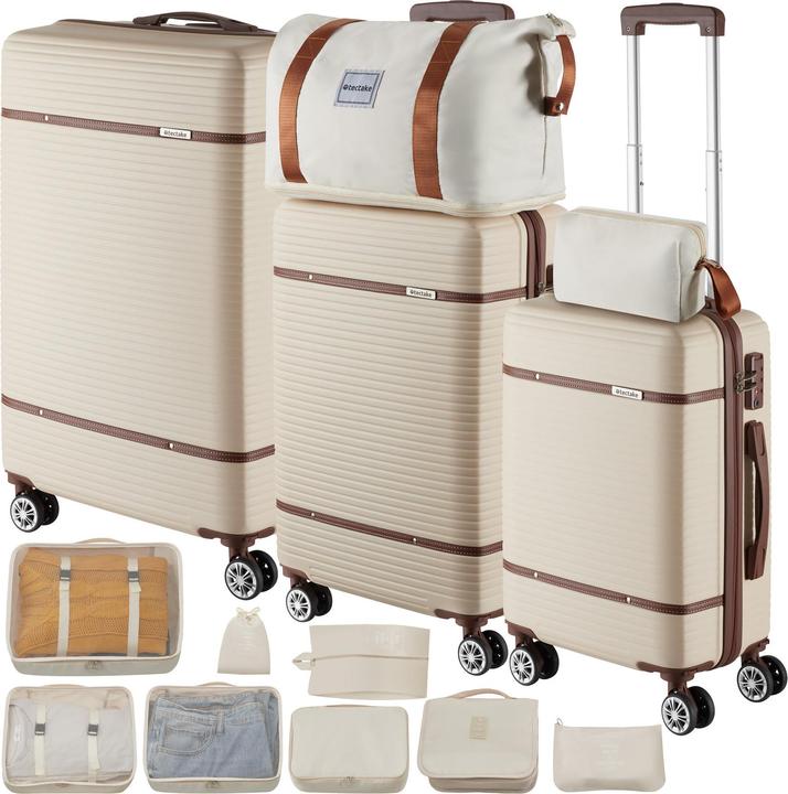 Immagine prodotto tectake Set di valigie da viaggio Madison, 13 pezzi, lucchetto TSA (92 l, M (50 - 90l))