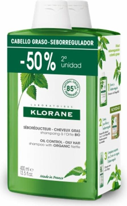 Actual product image Klorane champu ortiga 2x400ml ba (800 ml)