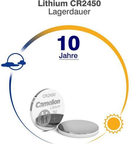 Produktbild Camelion CR2450-BP1 - Einwegbatterie - CR2450 - Lithium - 3 V - 1 Stück(e) - Knopf/Münze (1 Stk., CR2450, 550 mAh)