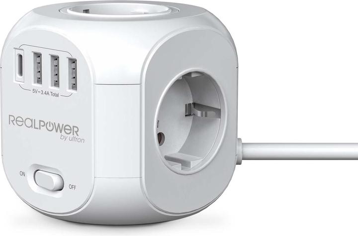 Image du produit RealPower PowerBox 431 (4 x, USB-A, CEE 7/3, USB-C, 1.80 m)