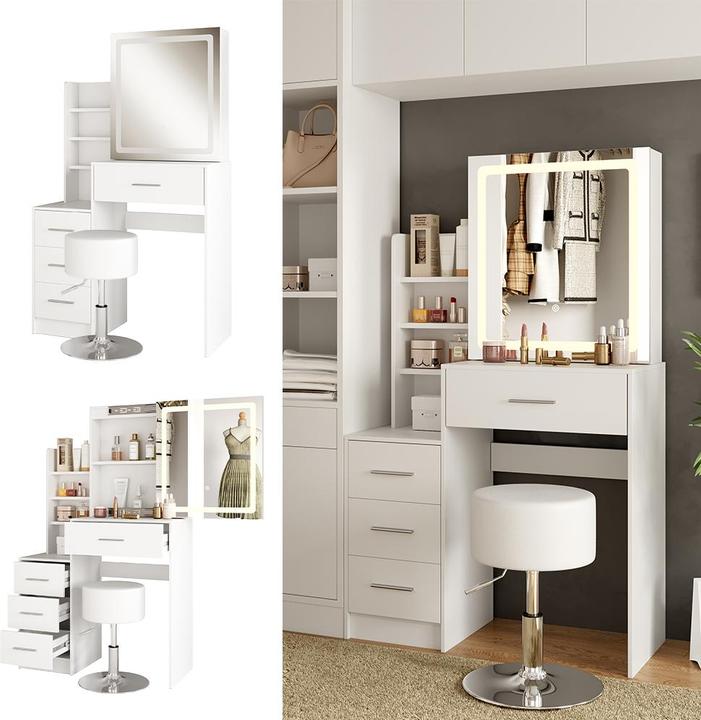 Image du produit Vicco Lisca avec tabouret et éclairage (80 x 36 x 132.5 cm)
