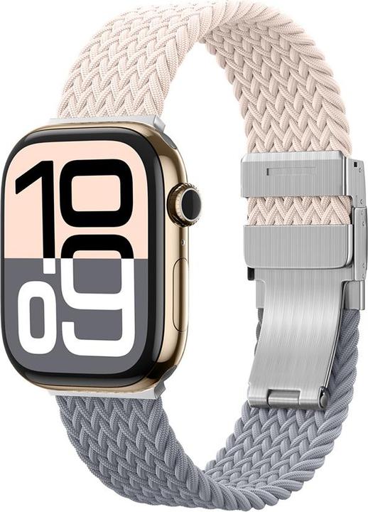 Produktbild Amazingthing 2er-Set Blend Band für Apple Watch 45/46/49 mm - Pink-Grau/Pink (Edelstahl, Nylon)
