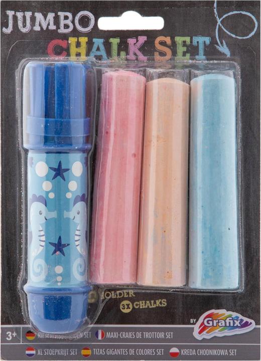 Actual product image Grafix Jumbo chalk holder + chalk, 3pcs. (Multicoloured, 3 x)