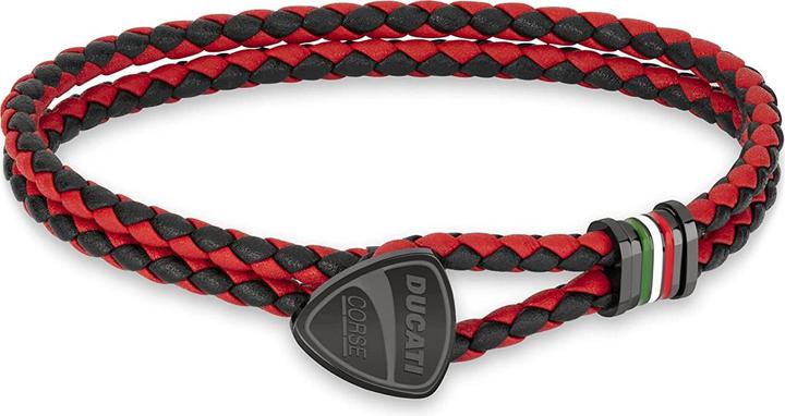 Ducati Scudetto Armband (20 cm, Leder, Edelstahl)