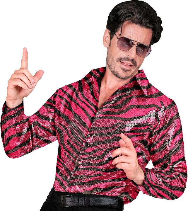 Image du produit Widmann Chemise à paillettes zébrée rose/argentée (S, M)