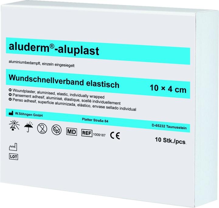 Actual product image Söhngen aluderm quick wound dressing / plaster elastic 10x4cm, single, 10 pcs. (1 x)