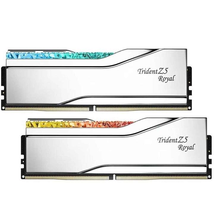 Productafbeelding G.Skill DIMM 32 GB DDR5-6400 (2x 16 GB) dual kit (zilver, F5-6400J3039G16GX2-TR5NS, Trident Z5 Royal Neo, A (2 x 16GB, 6400 MHz, DDR5 RAM, DIMM 288 pin)
