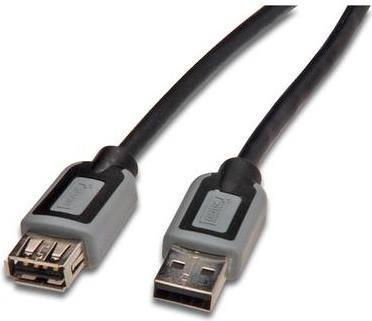 Produktbild Digitus Assmann USB 2.0 extension cable. type A M/F. 5.0m. USB 2.0 conform. UL. bl/gr. gold (5 m, USB 2.0)