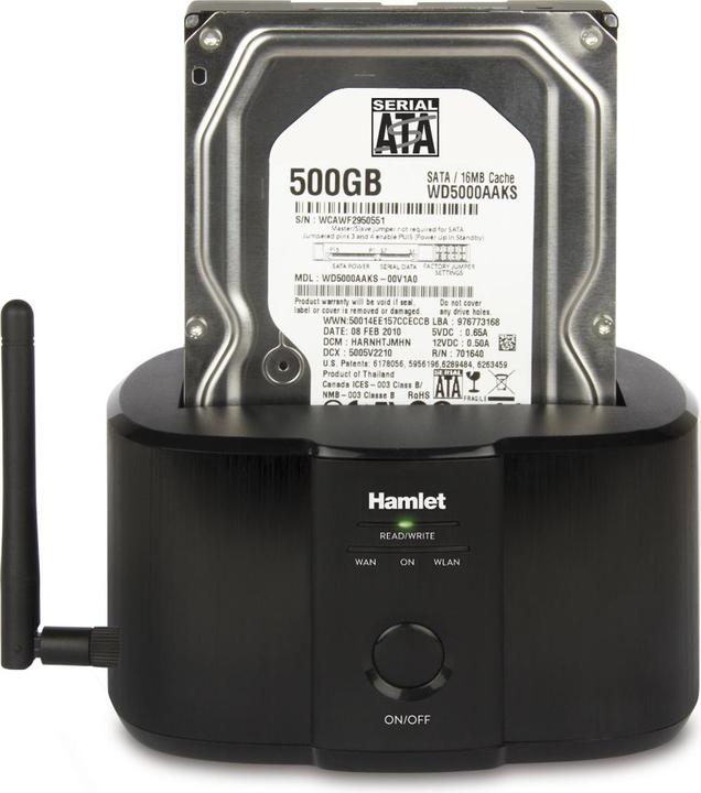 Productafbeelding Hamlet Wi-Fi dockingstation voor 2,5" of 3,5" sata harde schijven (1 Havens)