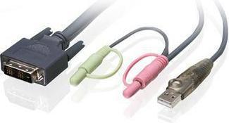 Actual product image Iogear DVI KVM cable singl link 1.8m.
