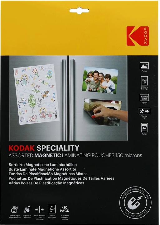 Image du produit Kodak Film de plastification Mag. 4x 10x15 cm, 3x 13x18 cm, 3x A4 (10 x 15 cm, 13 x 18 cm, 10 pièce(s), 150 µm)