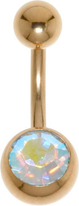 Immagine prodotto Bijouteria Piercing ventre (Acciaio chirurgico 316L, Rivestimento in PVD (colore oro), Cristallo premium)