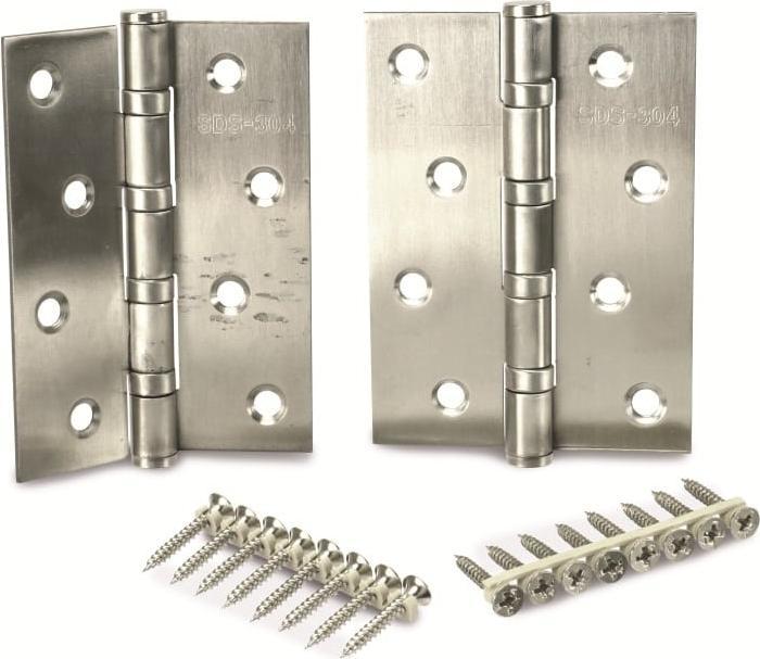 Actual product image Masterproof Stainless steel hinges, 100x75 mm, 2 pieces (T-hinges, 2 pcs.)