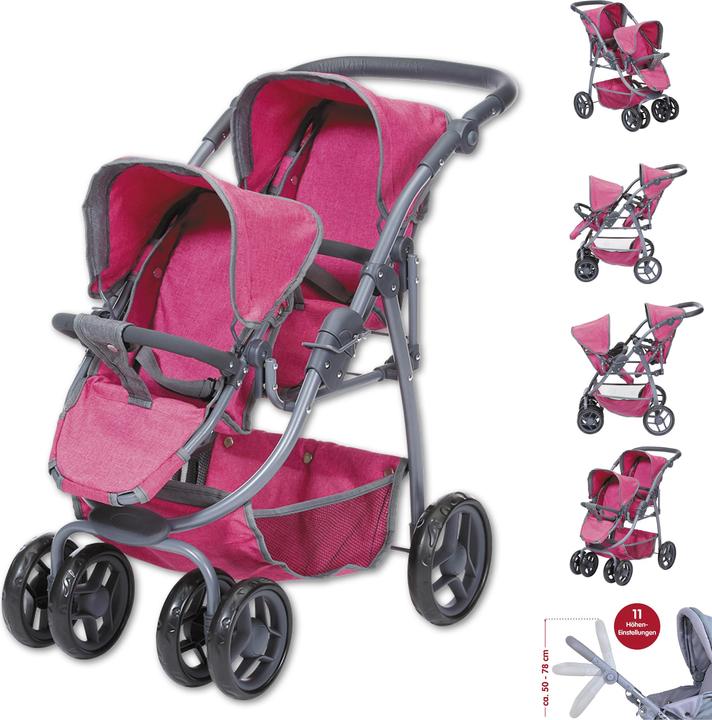 Immagine prodotto Knorrtoys Carrozza per bambole gemelle Milo berry