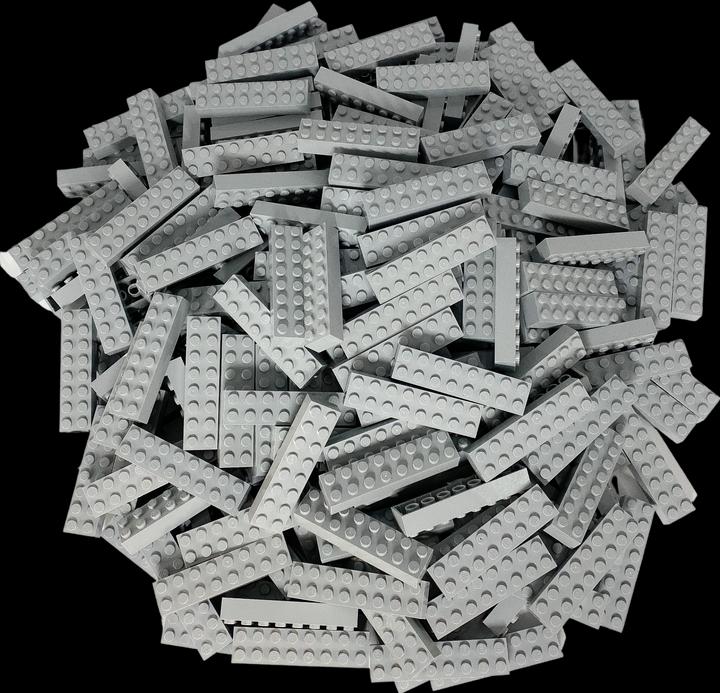 Produktbild LEGO 100 Graue ® Steine 2x8 - Bausteine - Classic, Basic, City - grey - 3007 (3007, LEGO Zubehör)
