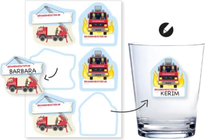 Produktbild DH-Konzept Feuerwehr Stickers mit Namensfeld