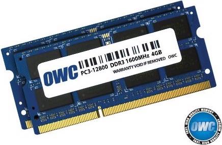 Produktbild OWC 8.0GB (2x 4GB) PC3-12800 DDR3L 1600MHz SO-DIMM 204 Pin CL11 Memory Upg. Kit (2 x 4GB, 1600 MHz, DDR3-RAM, SO-DIMM)