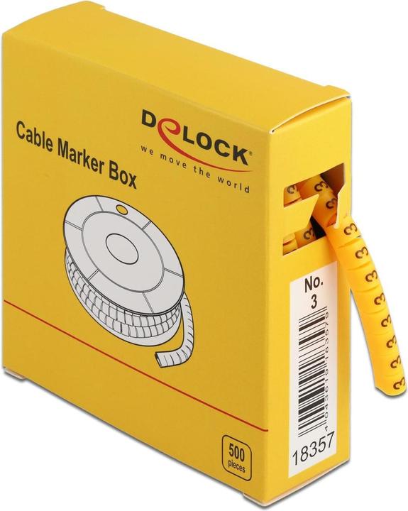 Immagine prodotto Delock Marcatura dei cavi n.3, giallo 500 pezzi