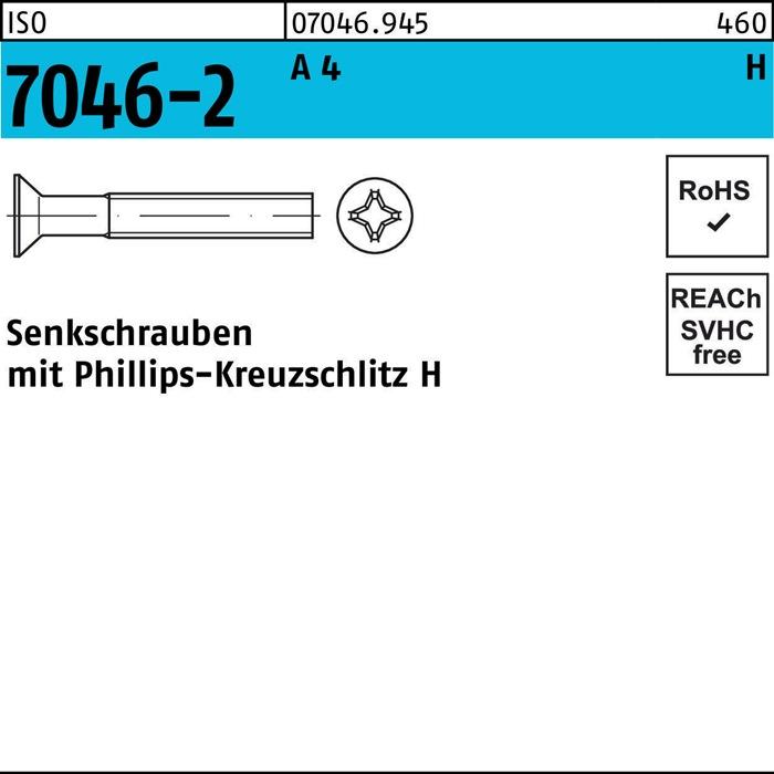 Actual product image Countersunk screw ISO 7046-2 w.cross recess-PH M 5 x 6 -H A 4 (500 Screws per piece)