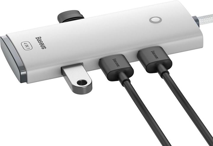 Actual product image Baseus Lite Series 4-Port Type-C HUB Adapter (Type-C to USB 3.0*4 ) 2m White (USB-C, 80 Ports)