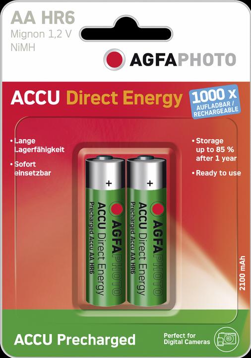 Actual product image AGFAPHOTO 1x2 Battery NiMh Mignon AA 2100 mAh Direct Energy (2 pcs., AA, 2100 mAh)