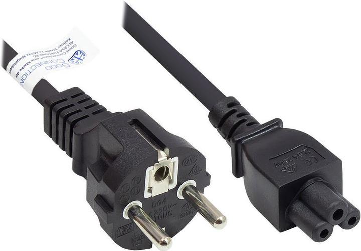 Actual product image Good Connections Power cord safety plug type E+F (CEE 7/7, straight) to C5 (straight) for notebook, black, 0.75 (3 m, CEE 7/7, C5)