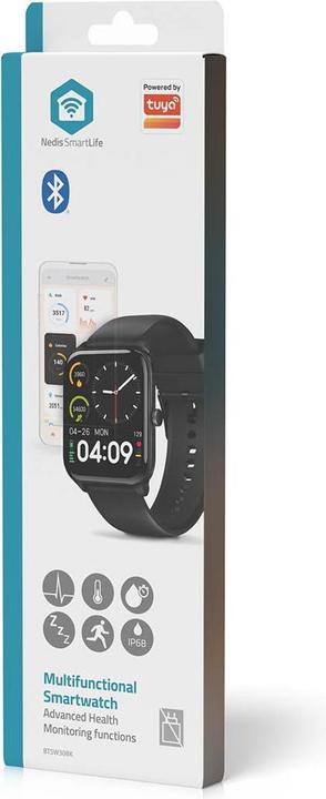 Actual product image Nedis SmartLife watch | LCD | IP68 | Maximum operating time: 14400 min | Android™ / IOS | Black (41 mm)