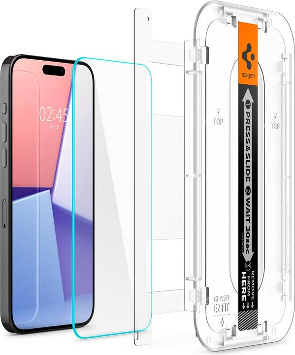 Actual product image Spigen Glas.TR EZ Fit (2 Piece, Apple iPhone 15 Pro)