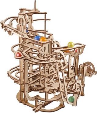 Actual product image Ugears 70177 - Model kit marble run with spiral lift, 266 components, 3D wooden puzzle