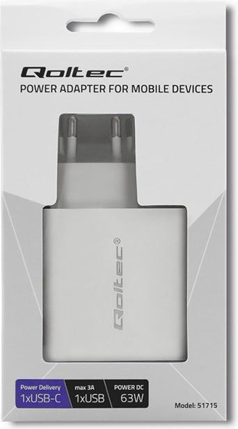 Actual product image Qoltec Charger 20W 5-12V 1.67-3A (63 W)