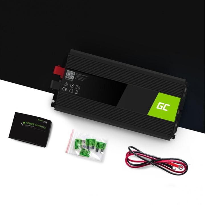 Productafbeelding GreenCell Omvormer 12V naar 230V zuivere sinus 1500W