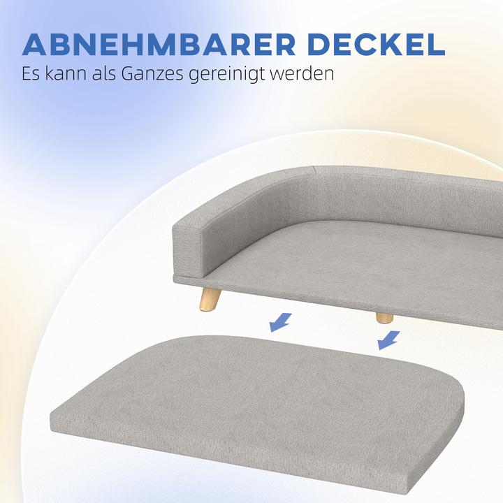 Produktbild PawHut Hundebett Polyester, MDF Grau (Hund)
