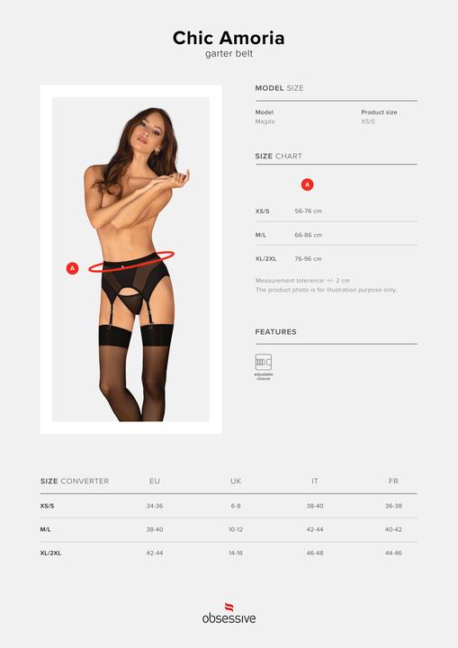 Actual product image Obsessive Chic Amoria Strumpfhalter Schwarz (XS, S)