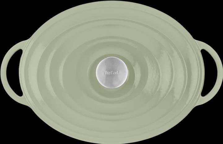 Productafbeelding Tefal LOV Gietijzeren Ovale Braadpan 34cm Lichtgroen (34 cm, Braadpan + kasserol, Steelpan, Gietijzer)