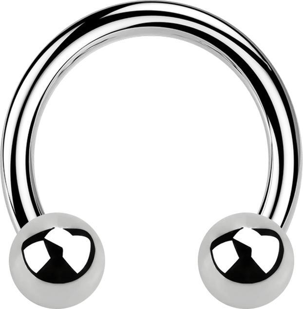 Produktbild Star Piercing Circular Barbell silber mit zwei Kugeln (ohne Messing, Chirurgenstahl 316L)
