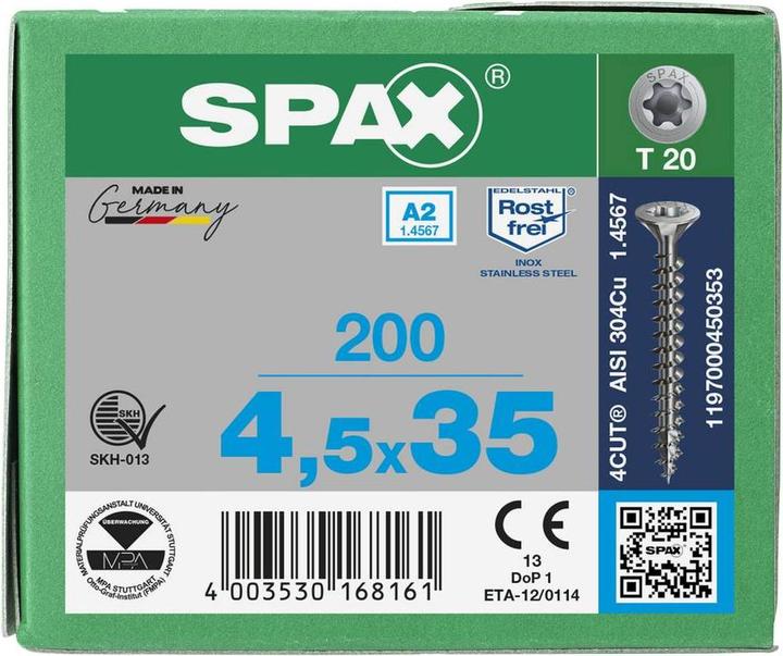 Productafbeelding Spax Spaanplaatschroeven A2 (200 Schroeven per stuk)