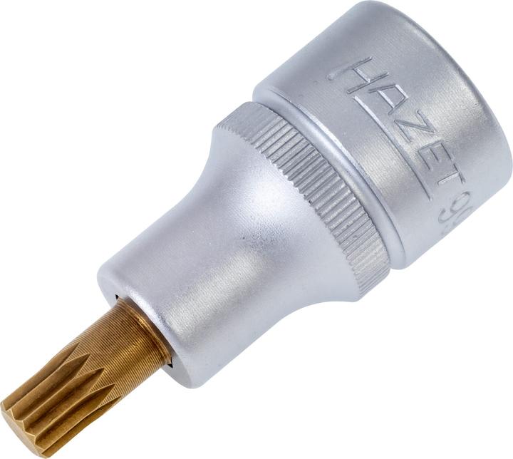 Actual product image HAZET Screwdriver socket 990-8 ∙ Square, hollow 12.5 mm (1/2 inch) ∙ Internal serration profile XZN…
