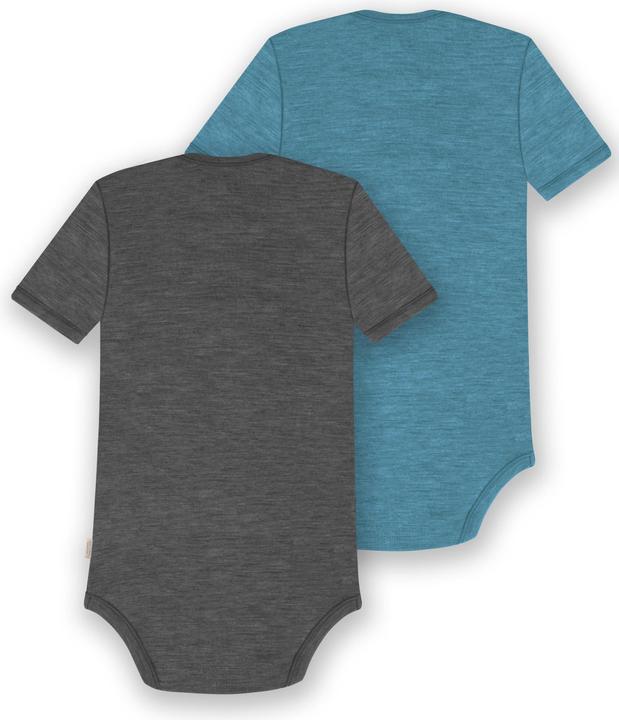 Image du produit Normani Lot de 2 body bébé mérinos manches courtes "Tauranga" - 9297 (86)